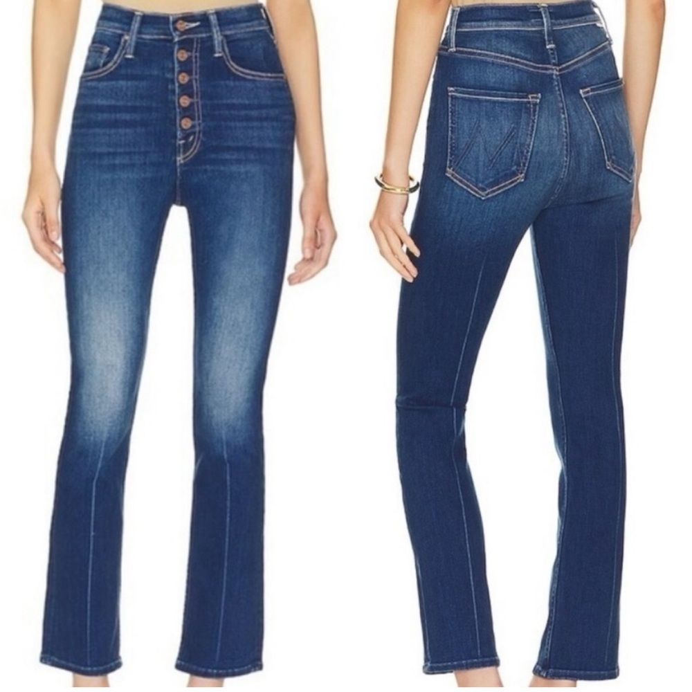 Mother The Pixie Rider Ankle Jean Taxi! Medium Dark Wash Bootcut 24
